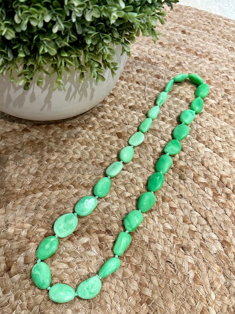 Long Resin Necklaces Mint Green