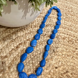 Long Resin Necklaces Blue