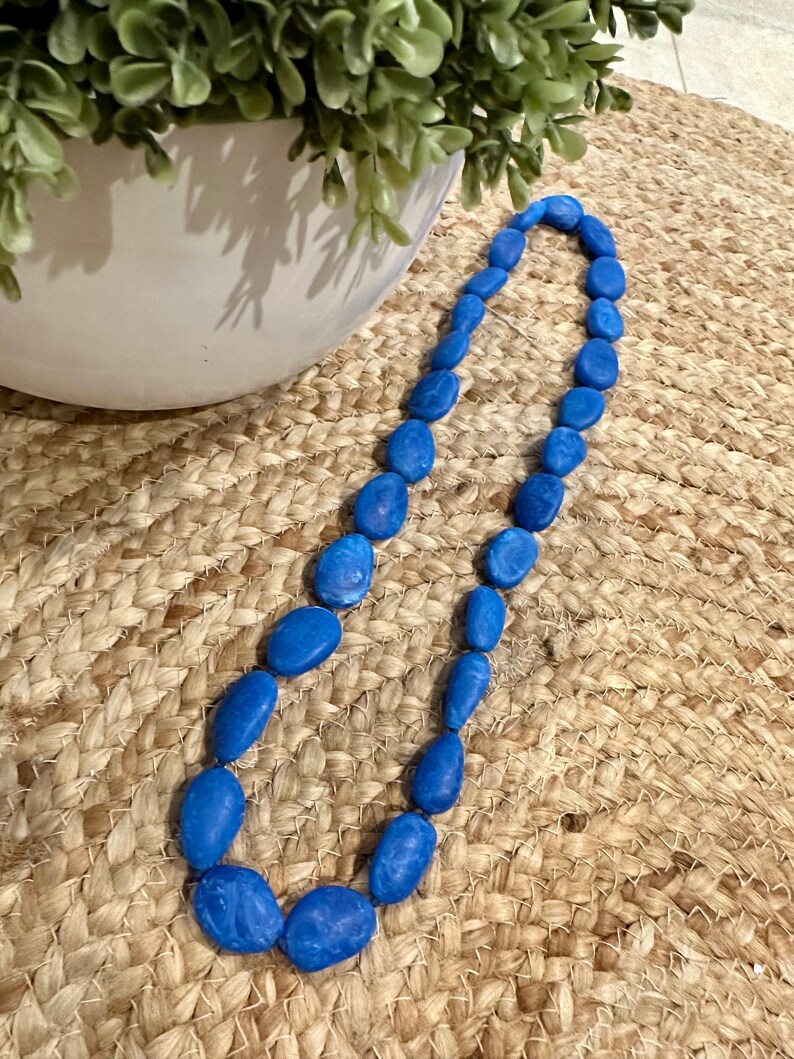 Long Resin Necklaces Blue