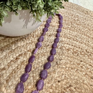 Long Resin Necklaces Purple