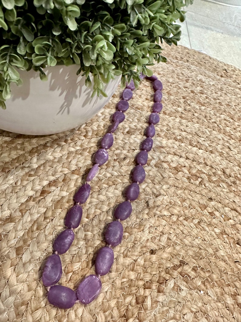 Long Resin Necklaces Purple