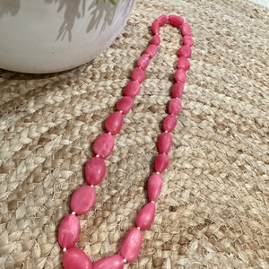 Long Resin Necklaces Pink