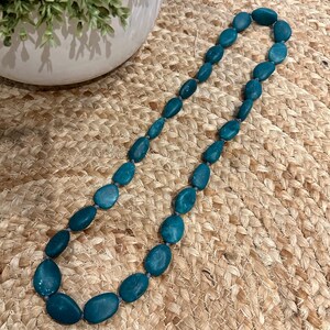 Long Resin Necklaces Dark Green