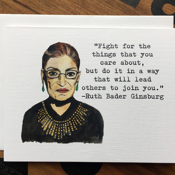Ruth Bader Ginsburg Card, Gift for Her, Congrats Grad, Feminist Card, Notorious RBG, Law Student, Supreme Court