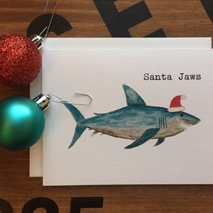 Santa Jaws, Christmas Shark, Jawsome, Shark Holiday Card