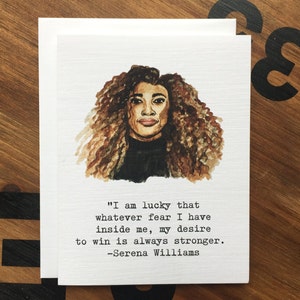 Serena Williams Quote - Note Card
