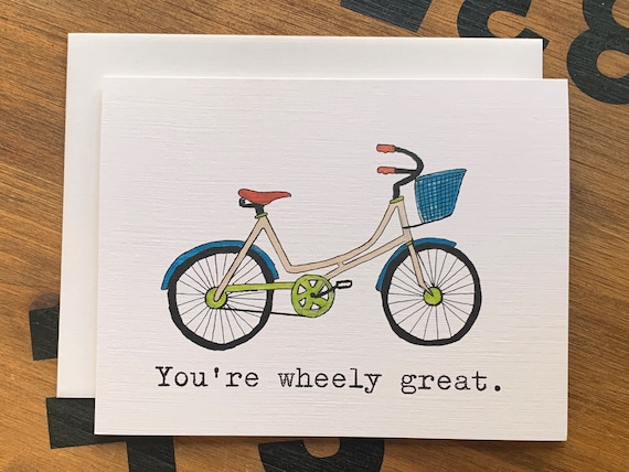 Bicycle Thank You Card Bicycle Pun Cycling Pun Cyclist Card Etsy Canada