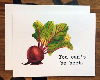 You Can't Be Beet, Gratitude Card, You're the Best, Cute Vegetable Card, Chef Card