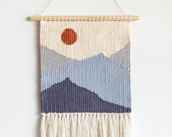 MADE TO ORDER Winter wonderland mountains wall hanging /geometric /minimal /woven wall hanging /wall art tapestry /nursery room