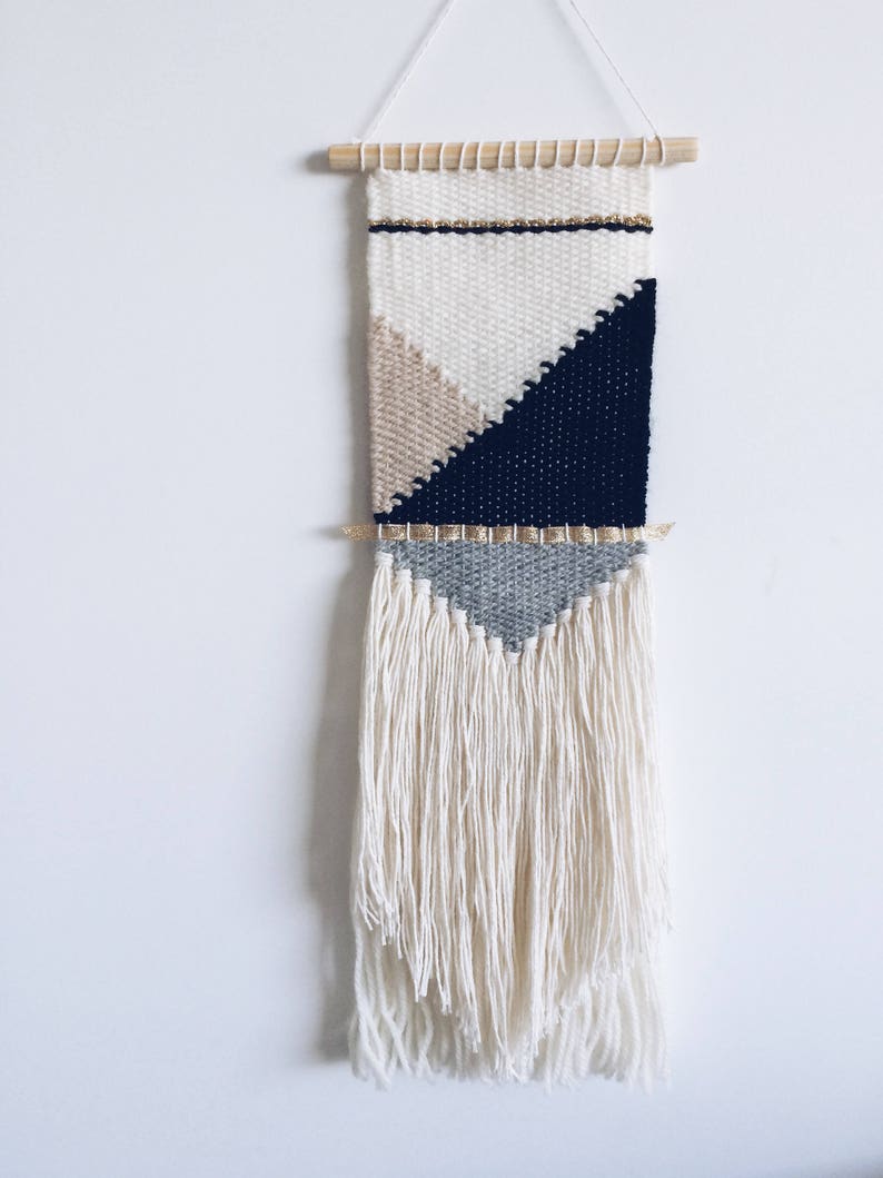 Natural modern wall hanging/geometric/minimal/woven wall hanging/wall art tapestry/nursery room image 4