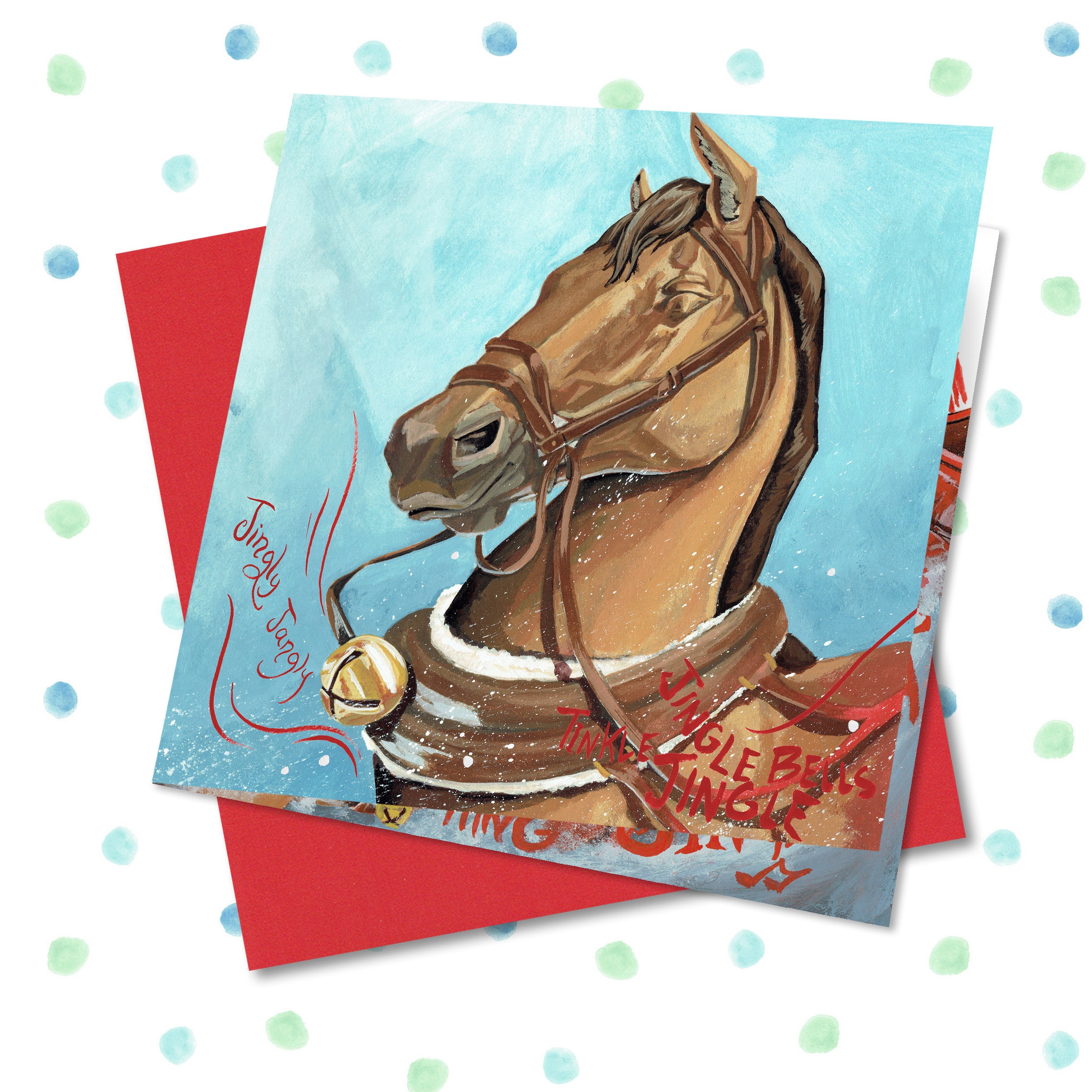 JINGLE BELLS Horses Twosided Horse Drawn Sleigh Christmas Etsy Canada