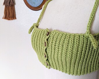 Gehaakte crop tanktop | Handgemaakt gehaakt shirt