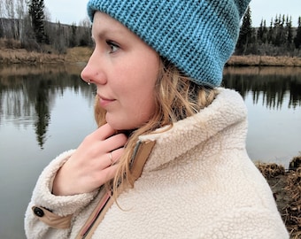 Dubbelgevoerde gebreide beanie | Handgemaakte wintermuts