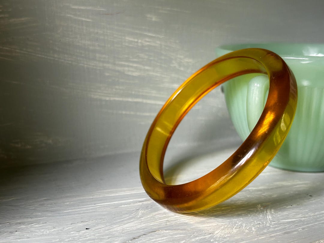 Prystal Vintage Bakelite Bangle - Lemon Prystal - Etsy