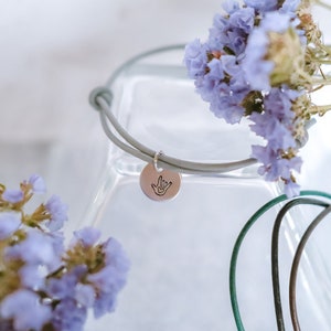 ASL I Love You Dainty Leather Bracelet