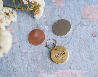 Personalized Pet Tag •• Brass, Pewter, Copper Thick Gauge