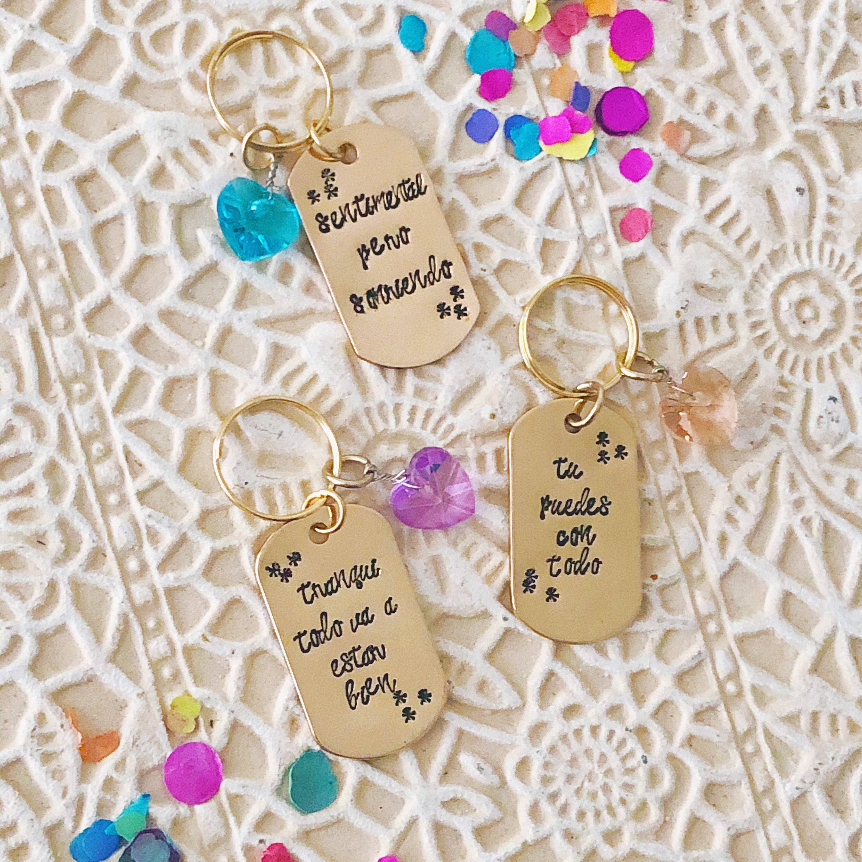 Positivity Keychain in Spanish Latina Keychain Llavero Etsy