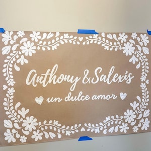 Cafe De Olla inspired Hand-Painted Kraft Banner •• Mexican Themed Party Banner •• Bridal Shower Candy Table Banner