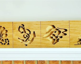 Hand Cut Nautical Wood Wall Decor, Ready to Ship