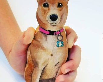 Custom Pet Portrait, Hand-Painted Wooden Keepsake