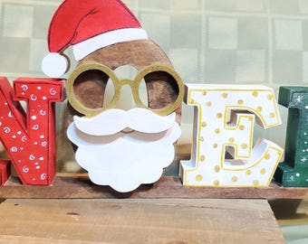 Scrollsaw cut and hand painted Santa Noel Piece