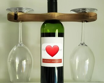 Handmade Wine Glass Caddy, Anniversary Gift, Wedding Gift
