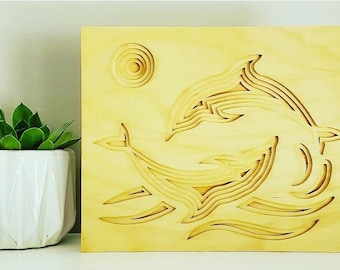 Hand Cut Dolphin Decor, Nautical Wall Art