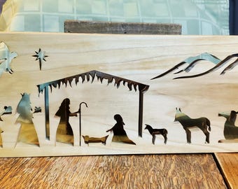 Scrollsaw cut Nativity Board