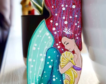 Mermaid, birthday gift, Christmas gift, wooden toy, Keepsake, Imaginative Play, miniature toys