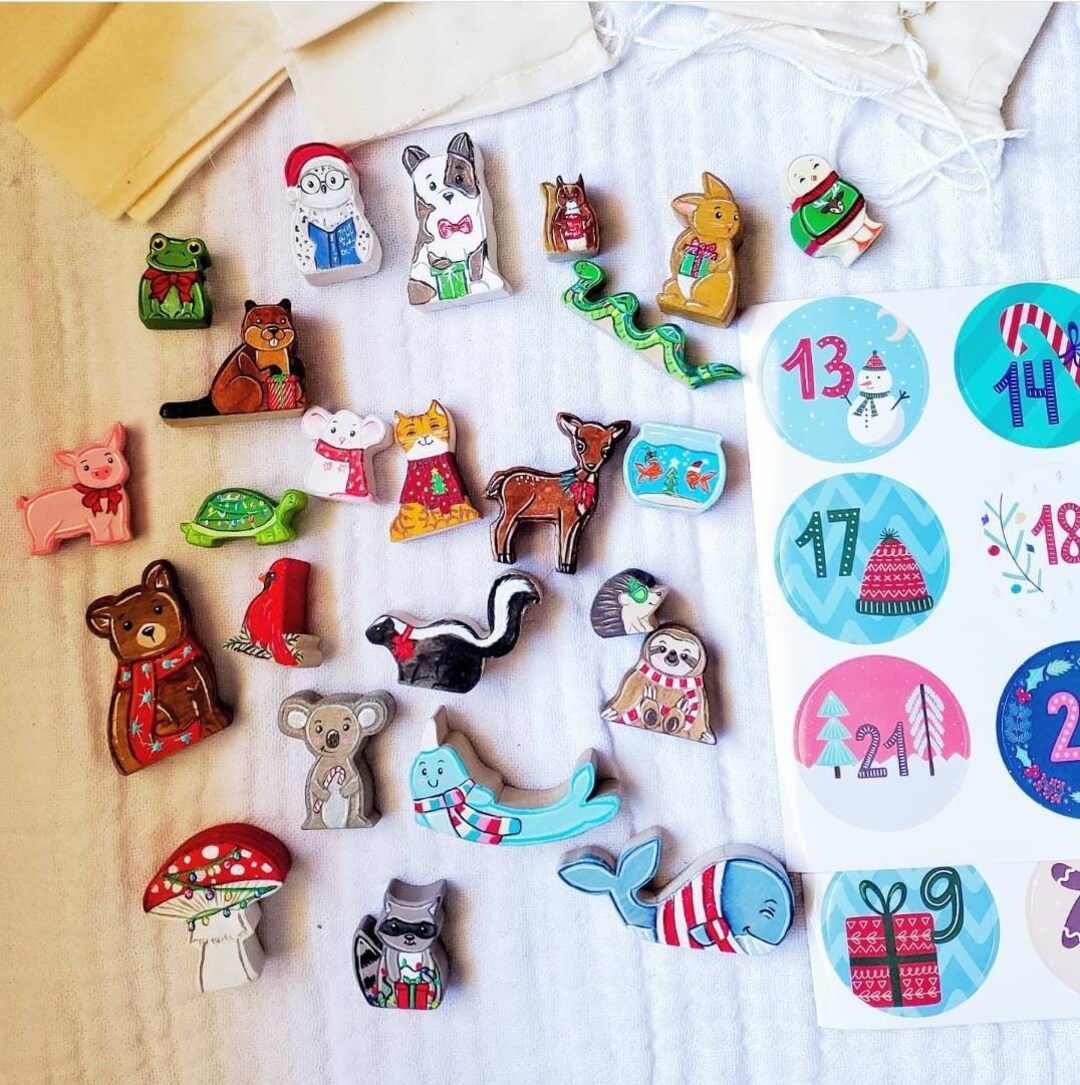 24 Day Animal Advent Calendar Etsy
