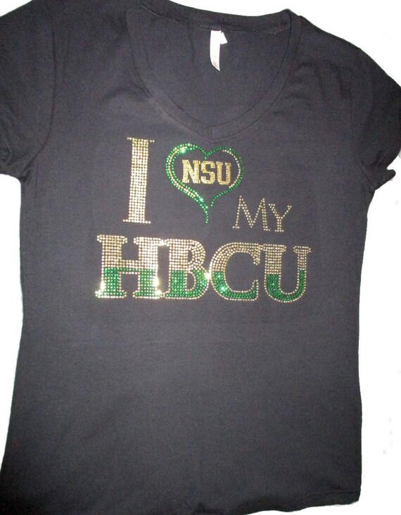 Norfolk State University Tshirt Love My Hbcu Rhinestone Etsy