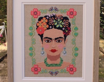 Frida - Frida Kahlo themed Cross Stitch - Cross Stitch Pattern - Instant Download - PDF - Modern Cross Stitch