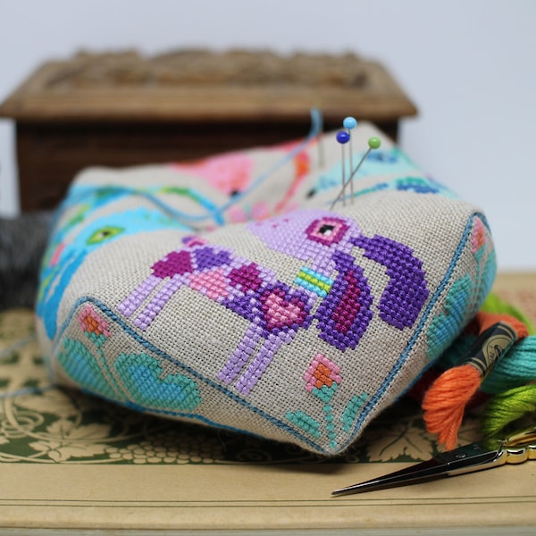 Fozzie the Beagle Cross Stitch Pattern: Modern Pincushion (PDF)