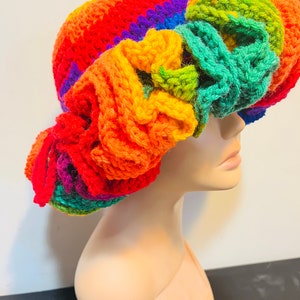 Crochet Ruffle Hat/ Favorite Strips/Handmade by Jeanette doycreations7