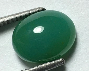 Gem Silica Chrysocolla Cabochon aus Peru, 9x7mm