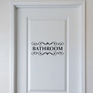 Bathroom Door Decal,door Decal,bathroom Door Sign,bathroom Door,vinyl Door Decal,door Stickers ...
