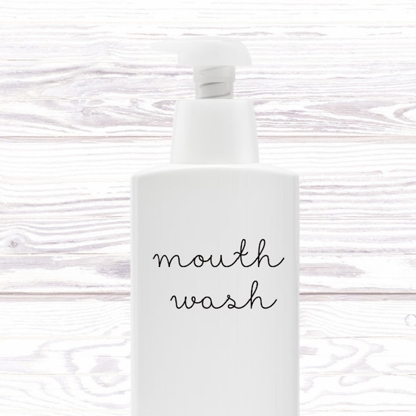 Mouthwash Label/Bathroom Labels/Home Organization/Bathroom Decor/Home Essential Labels/Mouthwash Dispenser/Mouthwash Decal/Sticker