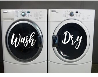 Wash Dry Decal | Laundry Sticker | Washer Dryer | Wash And Dry Decal | Laundry Room Decal | Home | Cleaning Decal | Laundry Vinyl Sticker