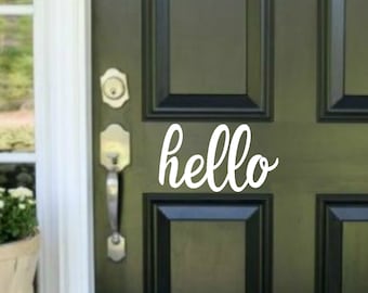 Hello Vinyl Decal Hello Wall Decal Door Decal Hello Sign Mailbox Decal Business Decal Hello Wall Decor Vinyl Hello Sticker