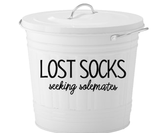 Lost Socks Decal | Sock Sticker | Bin | Laundry Decal | Laundry Room Decal | Funny Decal | Washroom Decal | Lost Socks Vinyl Sticker