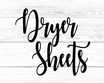 Laundry Room Dryer Sheets Label Decals