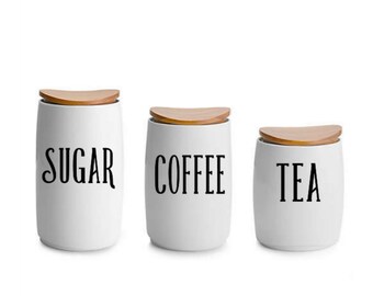 iridescent tea coffee sugar canisters