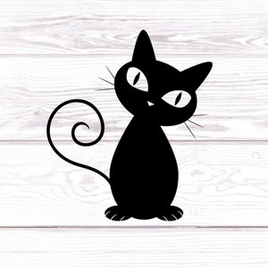 Black Cat Vinyl Decal, Car Decal, Laptop Decal, Bumper Sticker, Window Decal, Wall Decal