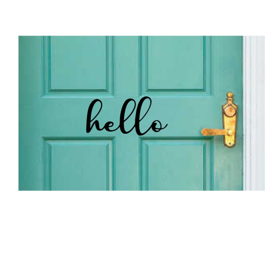 Hello Door Vinyl Decal / Hello Wall Decal / Front Door Decal / Etsy