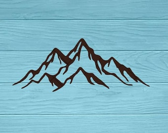 Sticker montagne | Sticker montagne vinyle | Décalcomanie en vinyle | Voiture | Fenêtre | Ordinateur portable | Mur | Montagne Rocheuse | Chaîne de montagnes | Extérieur