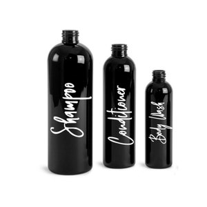 Shampoo, Conditioner, Body Wash Decals: Bathroom Decor Vinyl Stickers