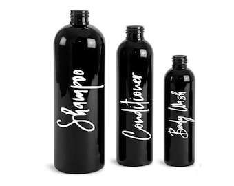 Shampoo Conditioner Body Wash Vinyl Decal | Bathroom Shower Vanity | Spa | Hair Care Labels | Organization Sticker | Apothecary Label