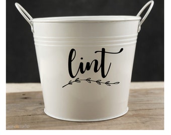 Lint Bin Decal | Lint Bin Sticker | Trash Can | Lint Bucket Decal | Laundry Room Decal | Utility Room | Dryer Decal | Lint Bin Vinyl Sticker