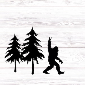 Bigfoot Decal/Bigfoot Peace Sign Decal/Sasquatch/Bigfoot Sticker/Car Decal/4x4 Decal/Window Decal/Truck Decal/Water Bottle Decal/Tumbler