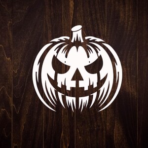 Pumpkin Face Decal, Scary Pumpkin Vinyl Sticker, Jack o Lantern Stickers, Decal For Windows, Cars, Walls, Tumblers, Laptops, Halloween Decor